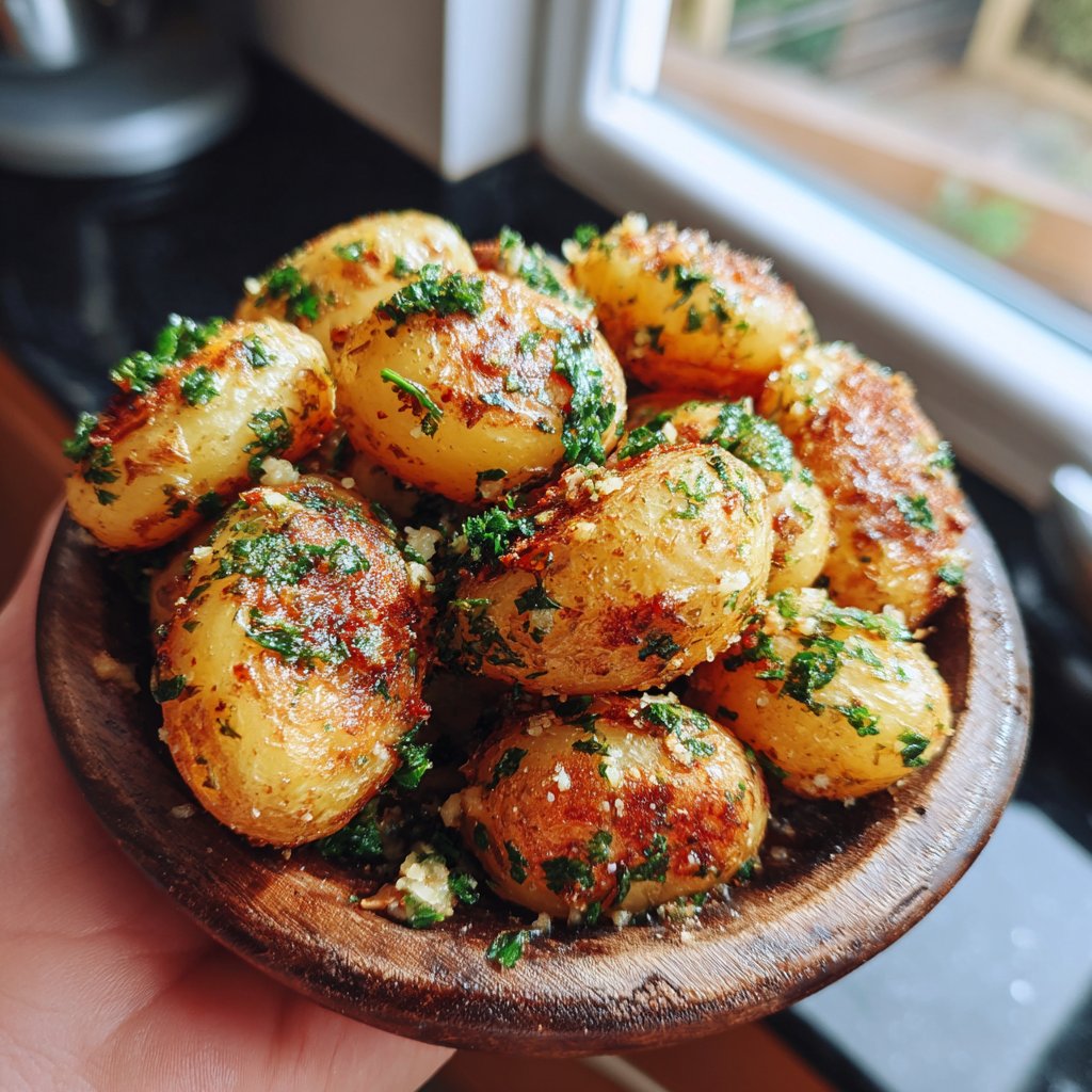 Crispy Airfryer Garlic Potatoes