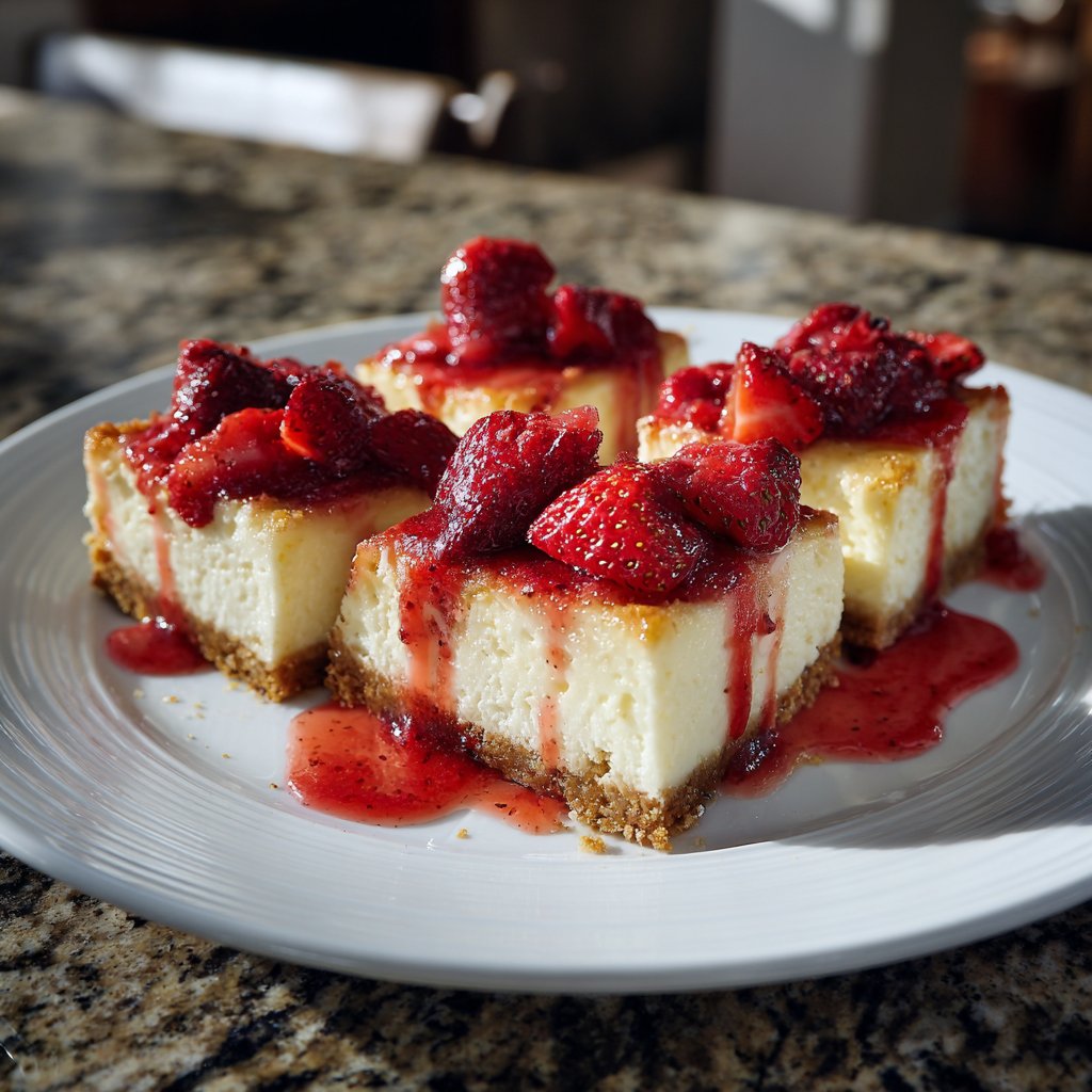 Decadent Strawberry Cheesecake Bars