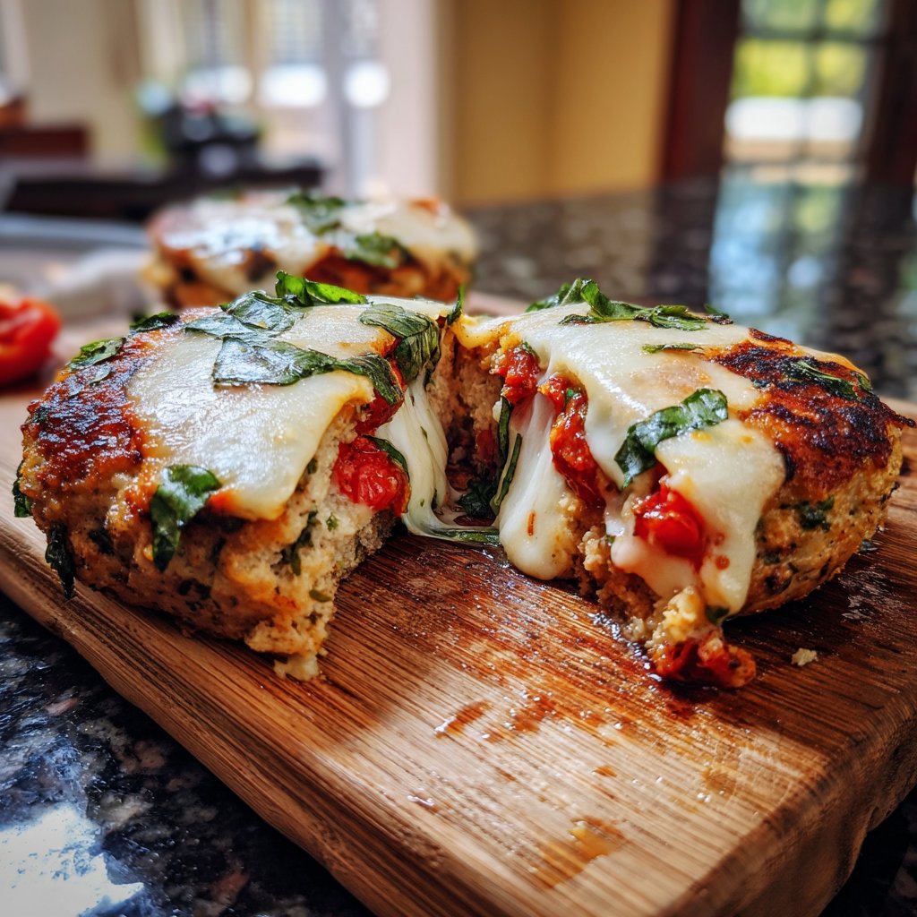 Caprese Stuffed Turkey Burgers